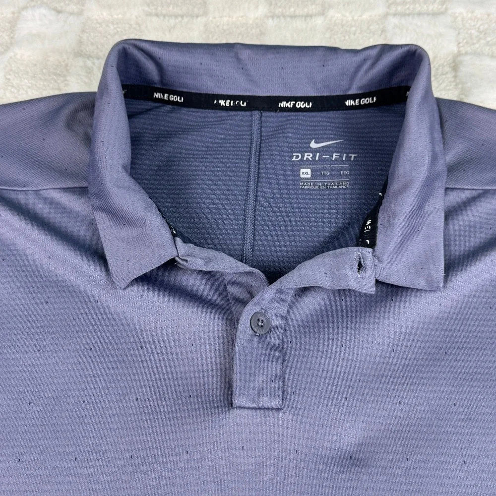 Nike Golf Dri-FIT‎ Polo Shirt Mens XXL Slate Blue Short Sleeve Performance Top